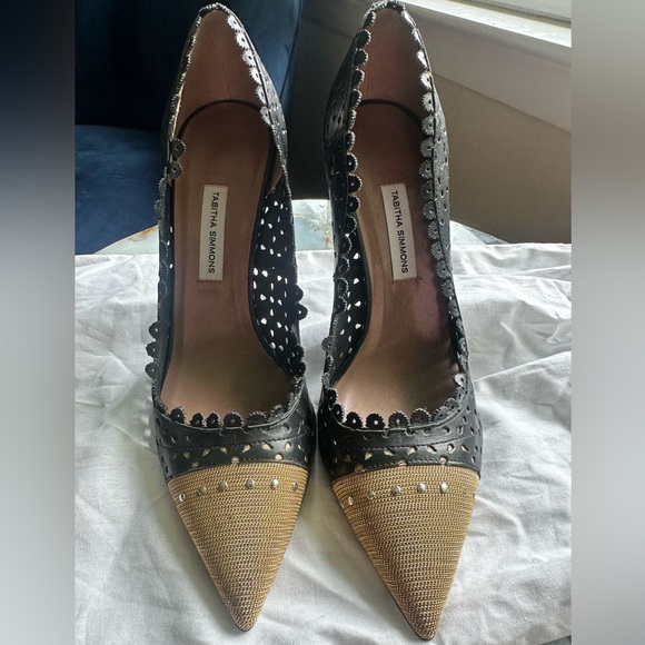 Tabitha Simmons Gold Tipped Toe Pumps - Picture 7 of 7